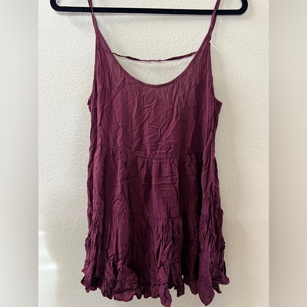 BRANDY MELVILLE Burgundy Low Back Summer Dress